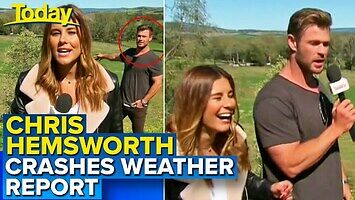 Chris Hemsworth zaskakuje pogodynkę