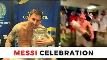 Messi świętuje z kolegami wygraną Argentyny w Copa America