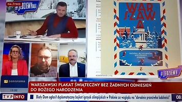 TVP Info na tropie ukrytego przekazu w świątecznym plakacie Warszawy