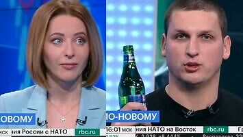 W rosyjskiej telewizji ekspert wzniósł toast za śmierć rosyjskiej giełdy