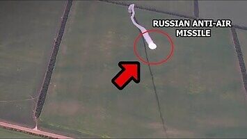 Ukraiński dron strącony przez rosyjski pocisk