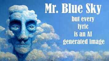 Mr. Blue Sky – ale tekst jest obrazem generowanym przez AI