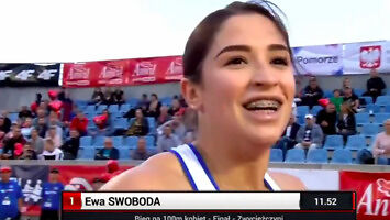 Sprinterka Ewa Swoboda znajduje ładną poduszkę do odpoczynku