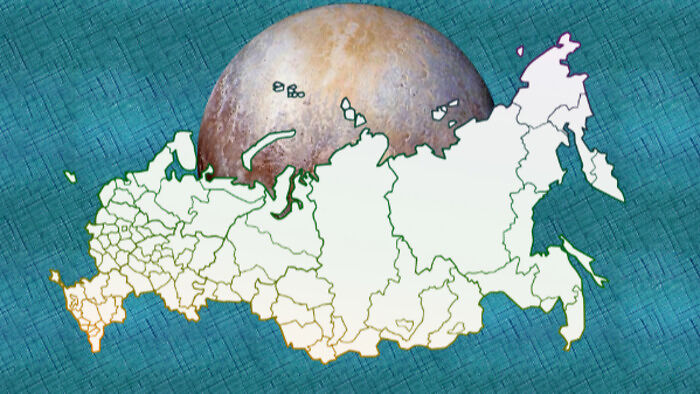 Powierzchnia Rosji jest większa od powierzchni Plutona.