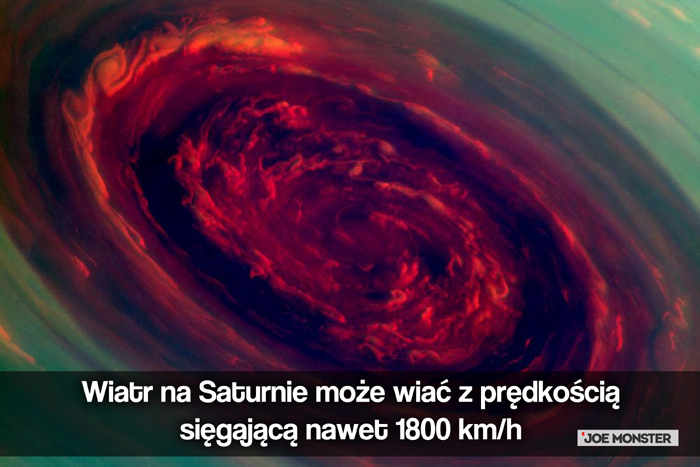 Wiatr na Saturnie może wiać z prędkością sięgającą nawet 1800 km/h