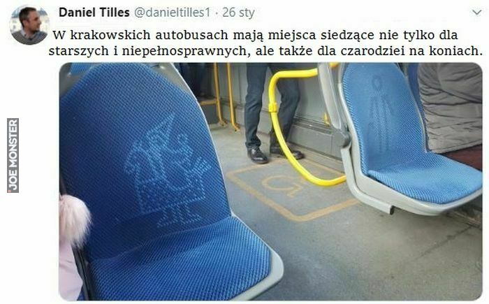 w krakowskich autobusach mają miejsca siedzące
