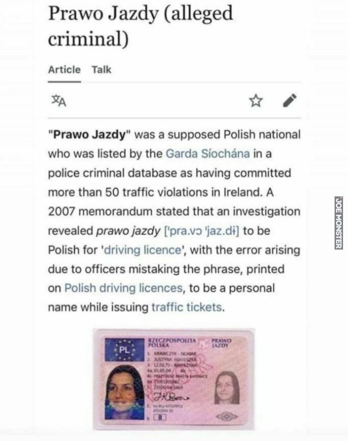 prawo jazdy was a supposed Polish national