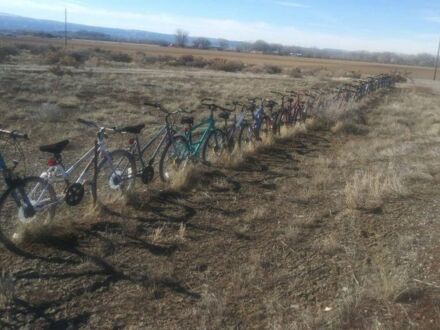 Płot z rowerów w Kolorado
