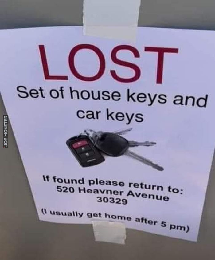 lost set of house keys