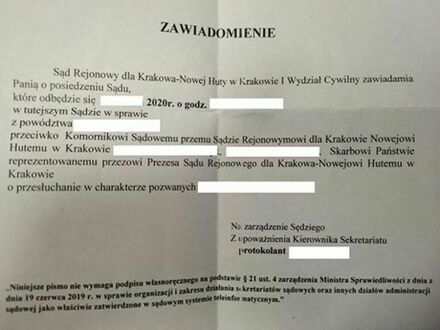 W sądzie w Krakowie chyba zaczęli zatrudniać Ukraińców