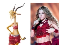 Shakira na występie w czasie Super Bowl założyła strój jaki nosiła Gazella w Zwierzogrodzie, Co ciekawe to właśnie Shakira podkładała głos tej bohaterce kreskówki