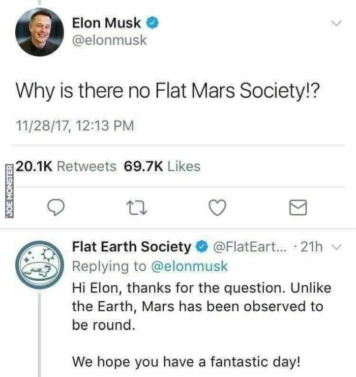 why is there no flat mars society