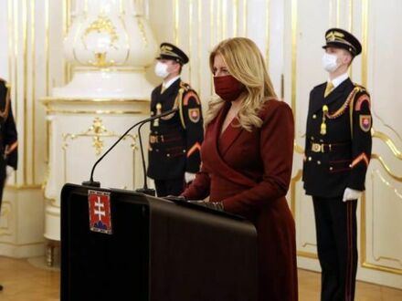Prezydent Słowacji na oficjalnej uroczystości