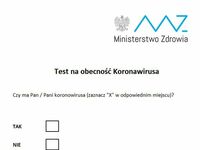 Ministerstwo wypuściło w końcu test na obecność koronawirusa