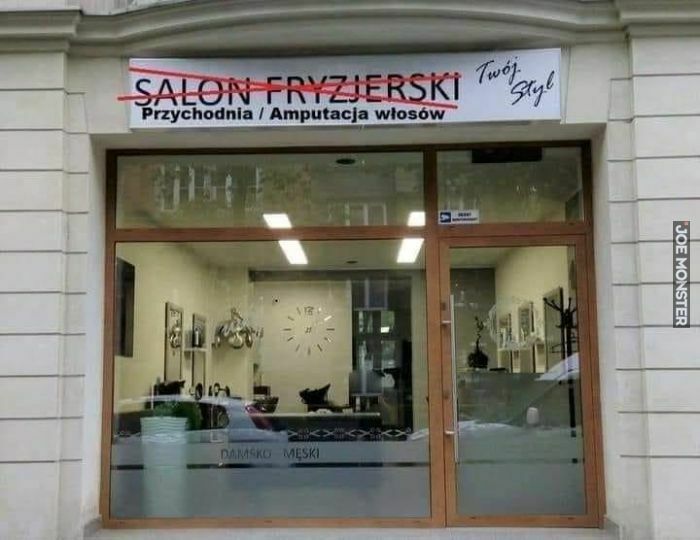 salon fryzjerski przychodnia amputacja włosów