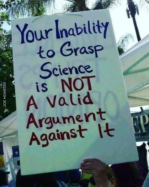 your inability to grasp science