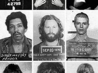 Zdjęcia z kartotek policyjnych sławnych osób - Sinatra, Presley, Cash, Hendrix, Morrison, Bowie, Jagger, Joplin i Cobain