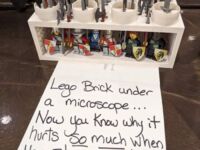 Kostka LEGO pod mikroskopem