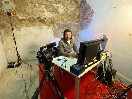 Studio, z którego ukraiński prezenter Timur Mirosznyczenko komentował konkurs Eurowizji