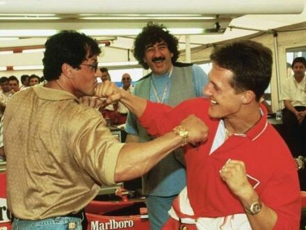 Sylvester Stallone i Michael Schumacher, 1998