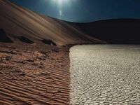 Spotkanie piasku z kamieniem, pustynia Namib