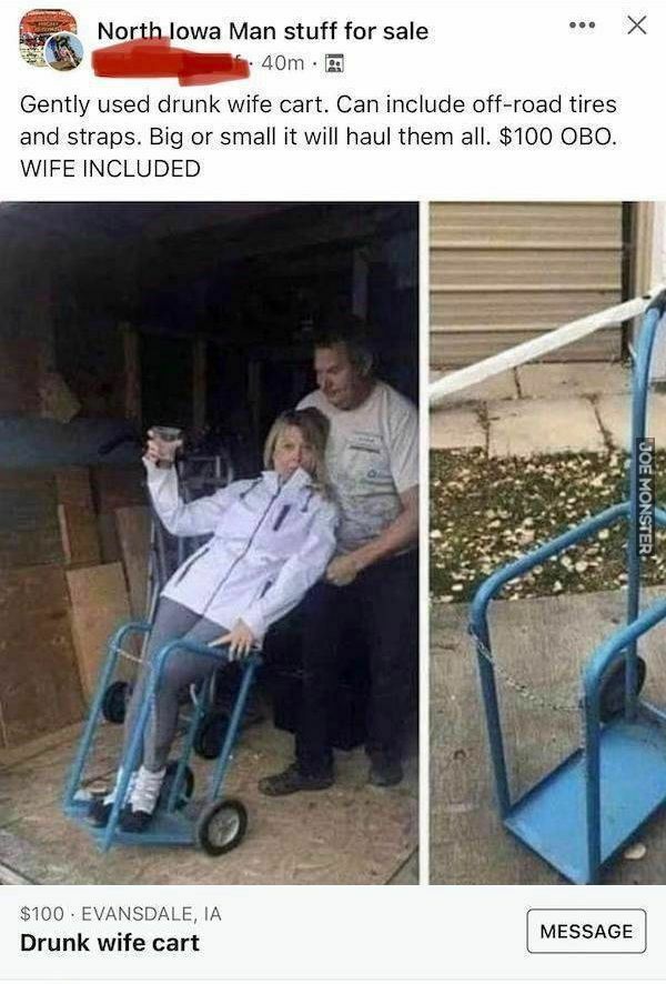 gently used drunk wife cart