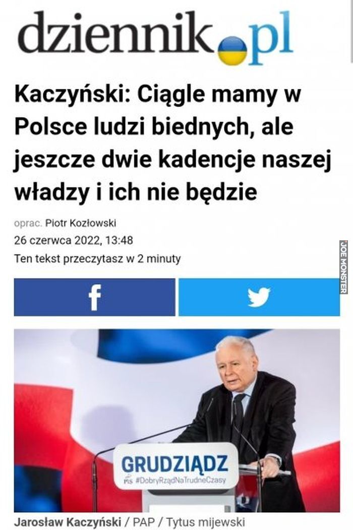 kaczyński ciągle mamy w polsce ludzi biednych