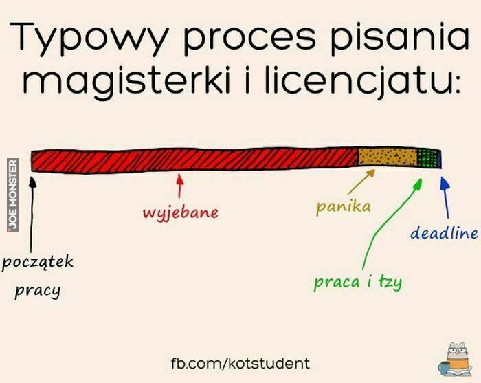 typowy proces pisania magisterki i licencjatu