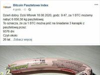 Kurs bitcoina w stosunku do pasztetowej marki Duda