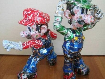 Mario i Luigi zrobieni z puszek