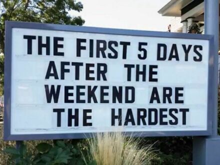 Pierwsze 5 dni po weekendzie są najgorsze