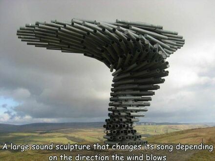 Rzeźba wydająca z siebie różne dźwięki w zależności od kierunku wiatru