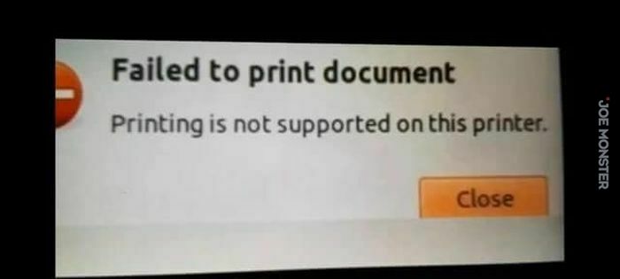 failed to print document
