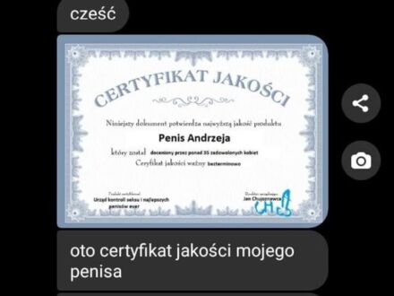 Andrzej ma certyfikat i nie waha się go używać