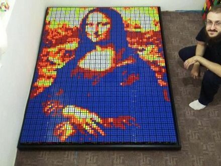 Mona Lisa ułożona z 720 kostek Rubika