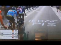 Kadr z mistrzostw świata w kolarstwie w Belgii
