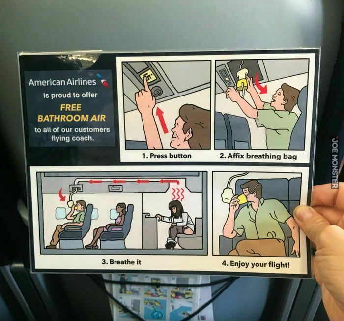 american airlines is proud to offer free bathroom air to all of our customers flying coach