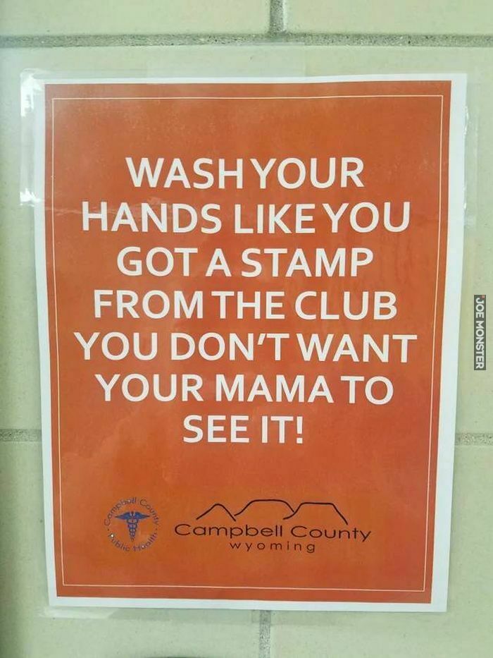 wash your hands like you got a stamp