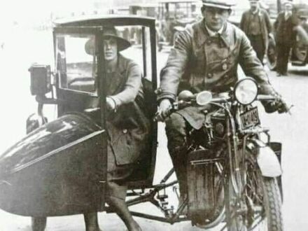 Motocyklowe taxi w Berlinie, 1928 rok