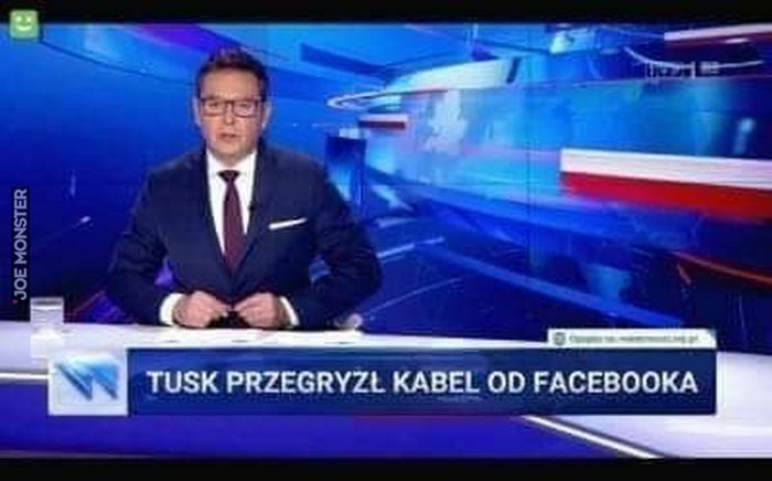 tusk przegryzł kabel od facebooka