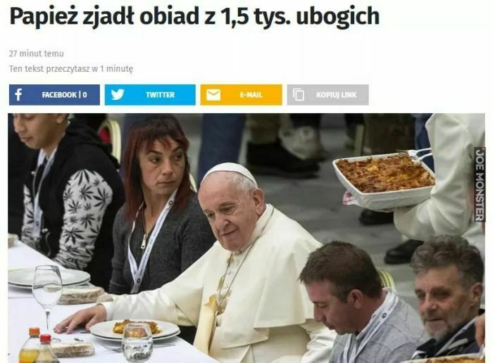 papież zjadł obiad