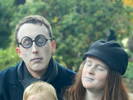 Cosplay Harry'ego Pottera z rodzicami