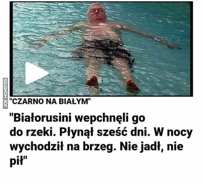 białorusini wepchnęli go do rzeki płynął