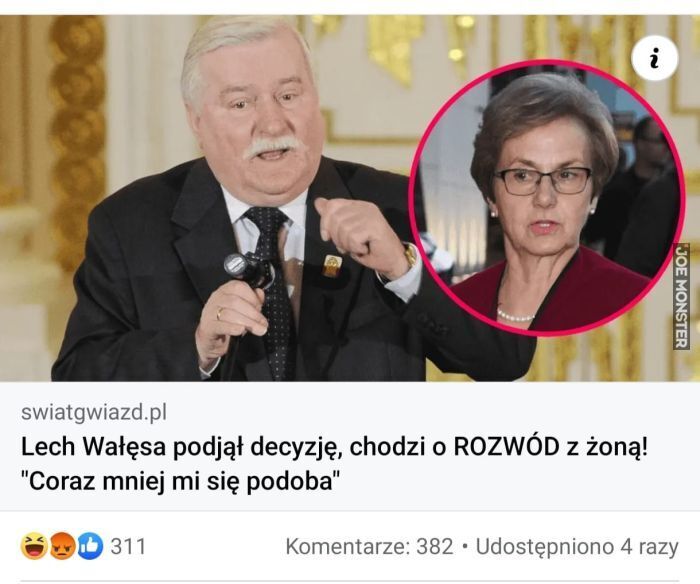 swiatgwiazd.pl Lech Wałęsa podjął decyzję, chodzi o ROZWÓD z żoną! "Coraz mniej mi się podoba"