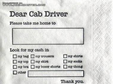 Szablon instrukcji dla taksówkarza