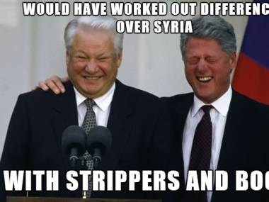 Równi kolesie - Bill Clinton i Borys Jelcyn