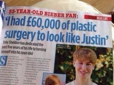 Wydał 60 tys. funtów, by wyglądać jak Bieber