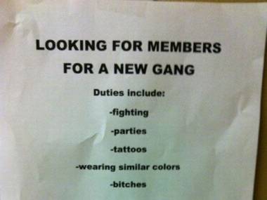 Nabór na nowego członka gangu