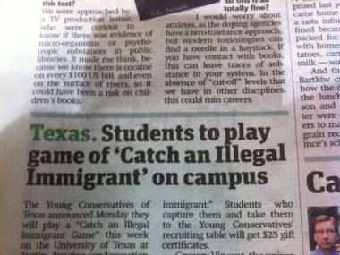 Studenci z Texasu bawili się w "Złap nielegalnego imigranta"
