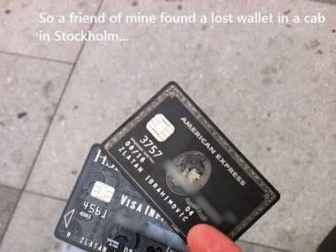 Kumpel znalazł portfel w sztokholmskiej taksówce, ciekawe ile jest na kontach?